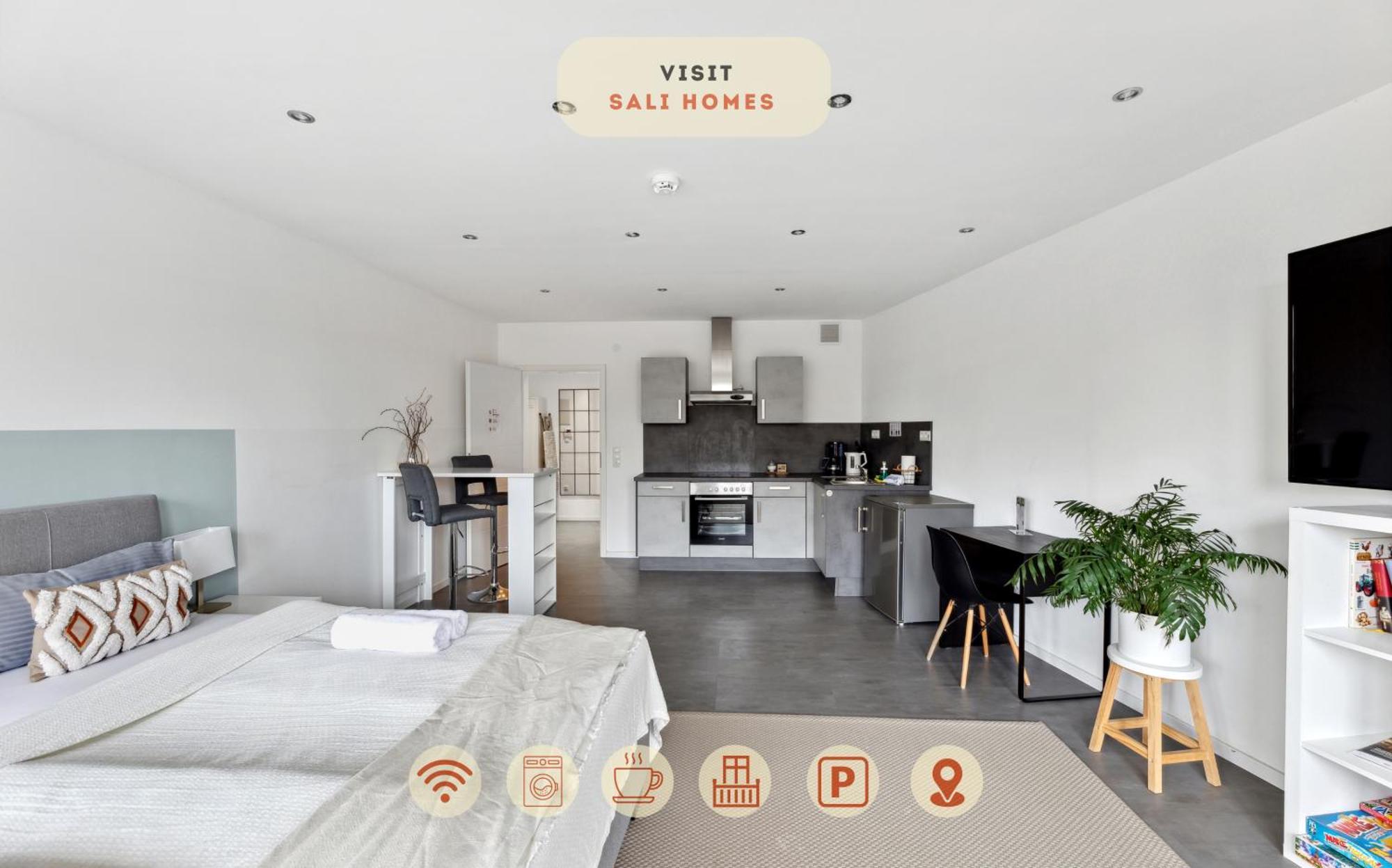 Sali Homes - Charming Studio Apartment In Heart Of Bayreuth With Balcony Bagian luar foto